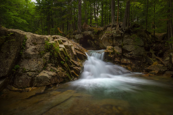Waterfall at The Basin - White Mountains, New Hampshire