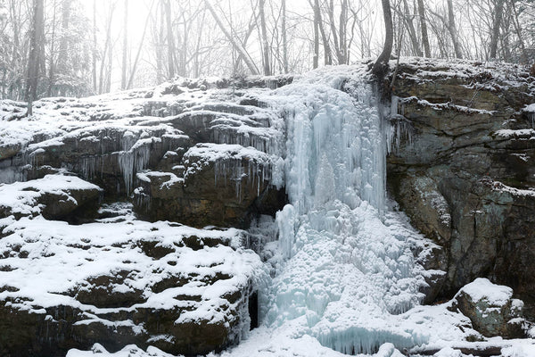 Blackledge Falls in winter freeze - Glastonbury, Connecticut