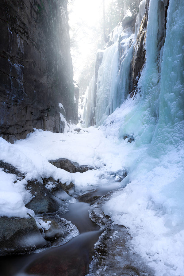 Winter ice at the Flume Gorge - White Mountains, New Hampshire