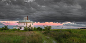 The Plum Island pink house during a storm - Newbury, Massachusetts