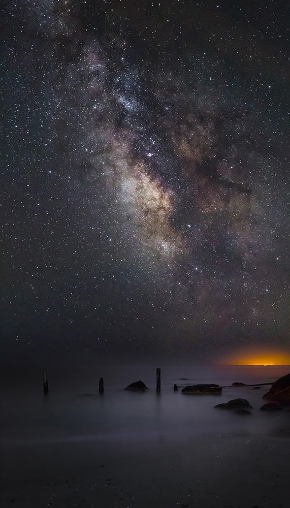 Milky Way galaxy over Montauk glow - Napatree Point, Rhode Island
